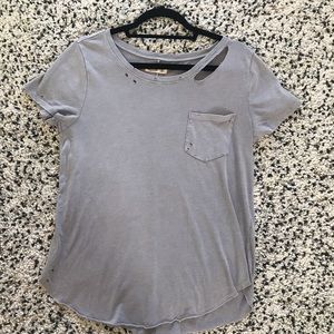 Distressed grey Hollister t shirt